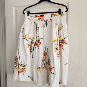 Floral White Skirt
